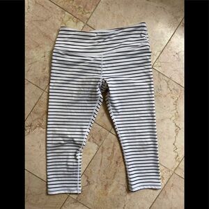White with black stripe leggings